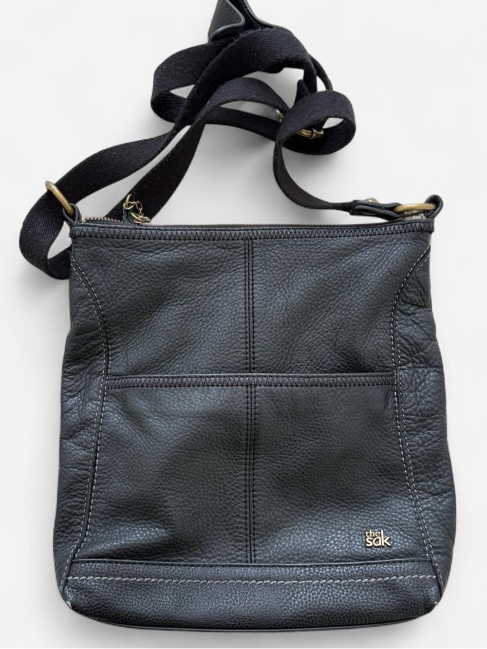The Sak Black Pebbled Iris Leather Crossbody Bag